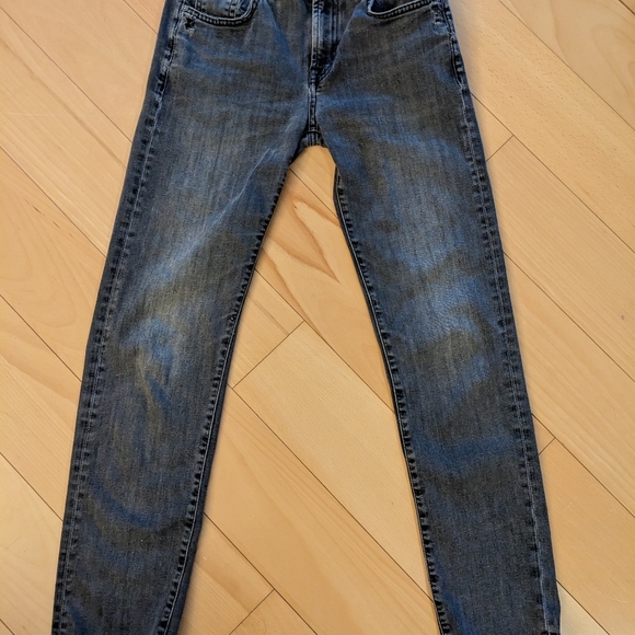 7 For All Mankind Grey Raw Hem Relaxed Skinny Jeans - Picture 4 of 6